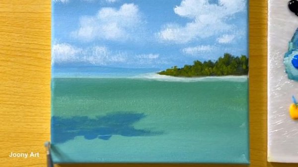 Tropical Paradise Beach Painting / Acrylic Painting / STEP by STEP #245 / 해변풍경 아크릴화