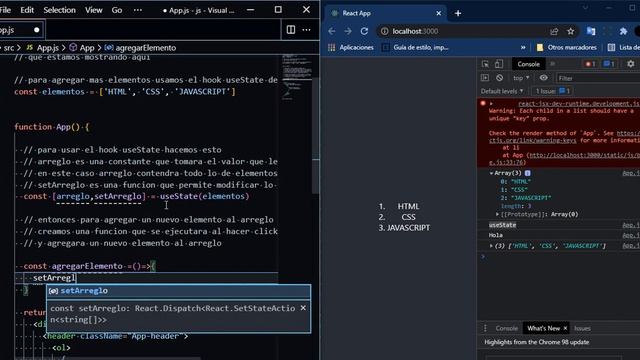 Hook useState Agregar elementos a un arreglo en react js смотреть онлайн