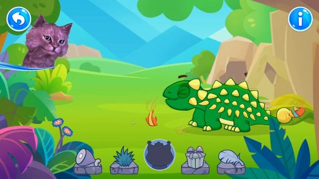 ПОЩЕКОТИМ И ПОКОРМИМ ДИНОЗАВРИКОВ С ГОВОРЯЩИМ КОТЕНКОМ АБИ ( игра для детей ) Android