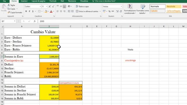Excel: esercizio di cambio valuta смотреть онлайн