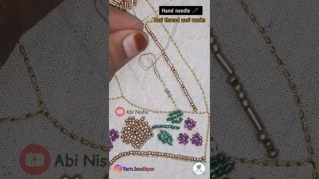 aari work with normal needle blouse sleeve #aariwork смотреть онлайн