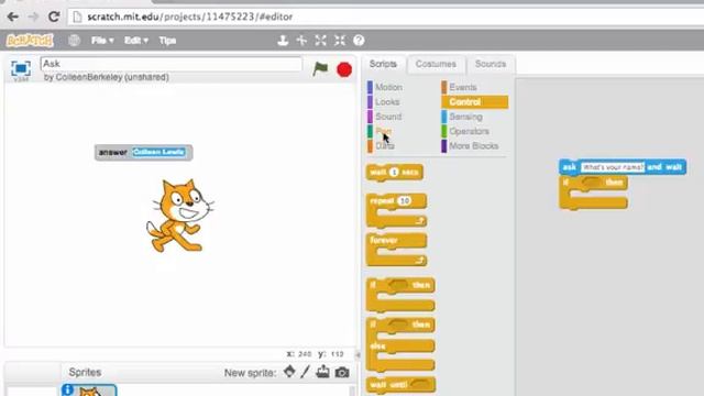 The Ask and Answer Blocks: Programming in Scratch 2.0 смотреть онлайн
