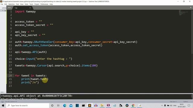 How to Automatically Search Top 100 Tweets From a Hashtag using Python смотреть онлайн