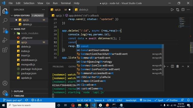 Node JS Tutorial #38 Delete API | delete data from MongoDB смотреть онлайн