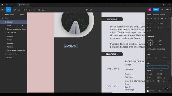 How to make Resume in Figma