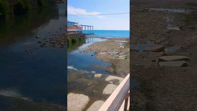 встреча реки с морем🥰🥰🥰 #сочи #мамайка #море #черное #пляж #дети смотреть онлайн