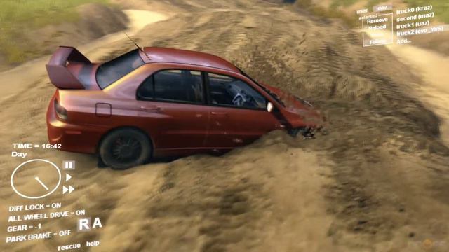 Spin Tires Dev Demo - Mitsubishi Lancer Evolution - MUDDING -1080p смотреть онлайн