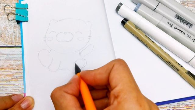 Рисунок КОТЁНКА/Простые и Легкие Рисунки для Скетчбука смотреть онлайн