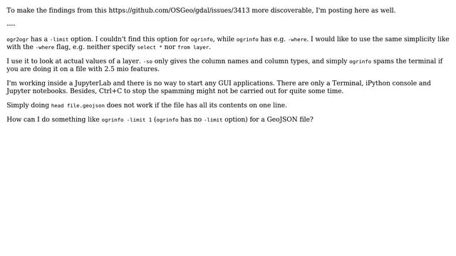 GIS: One-liner to print first feature from GeoJSON смотреть онлайн