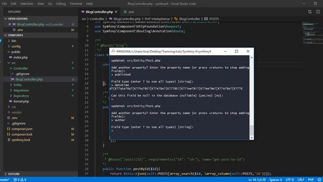 symfony4 ep4 database & creating entity смотреть онлайн