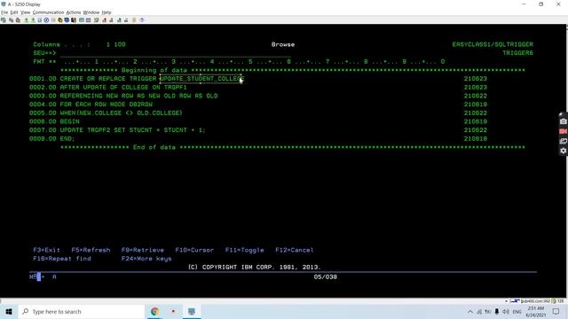 Invoke SQL trigger when any specific column change in IBM i DB2 AS400 | OF clause in SQL Trigger смотреть онлайн