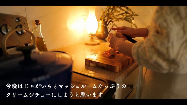 SUB暮らしvlogいなか暮らしのクリスマス準備｜楽しいラッピングオーナメント作り｜あったかクリームシチュー