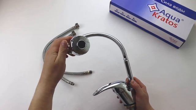 Смеситель для кухни AquaKratos АК0420 40 мм на гайке с гибким изливом/гусак 540 мм смотреть онлайн