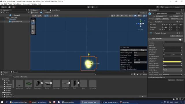 Создаём игру танки на Unity. Урок 6. Огненный шлейф от снаряда. Дым от танка. смотреть онлайн