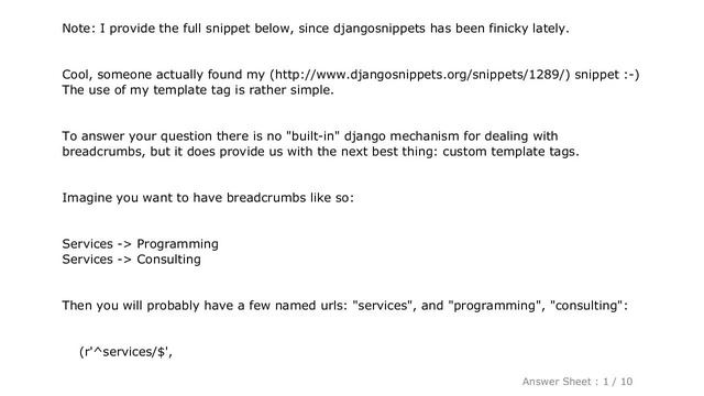 Django : How to implement breadcrumbs in a Django template? смотреть онлайн