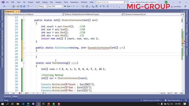 4. C# Return Multiple Values from a Method - Return Static and Dynamic Container смотреть онлайн