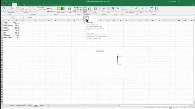 How to make a Map Chart in Excel - Making a map chart in Excel 2016 2013 Excel map chart tutorial смотреть онлайн
