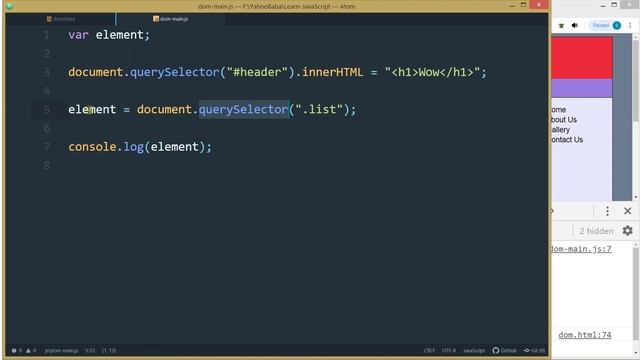 JavaScript DOM querySelector & querySelectorAll Tutorial in Hindi смотреть онлайн