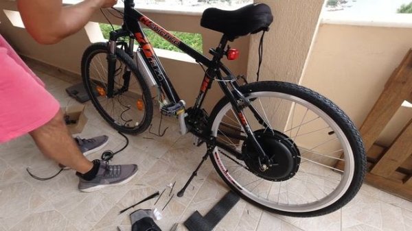 Bicycle convertion to e-bike ktm chicago 26'- ebike build 48v 1000w hub motor