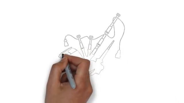 как нарисовать волынку,how to draw a bagpipe,cómo dibujar una gaita смотреть онлайн