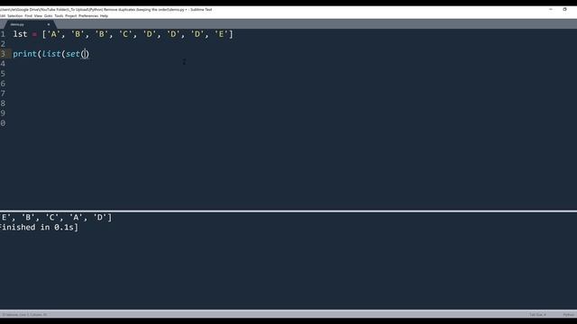 Python Tutorial | Remove Duplicate Items In A List While Maintaining The Items Order смотреть онлайн
