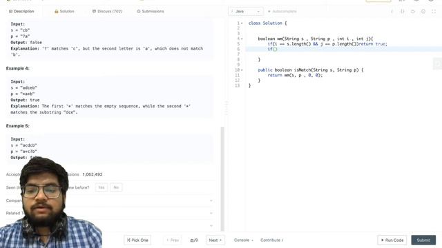 Leetcode 44 | Wildcard matching | Hindi | Recursion + Memoization | Explanation + Code смотреть онлайн