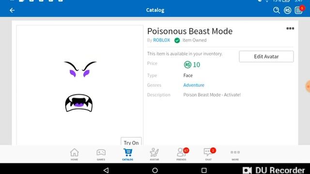 Poisonous beast mode out right now it's only 10 robux [ limited time] смотреть онлайн