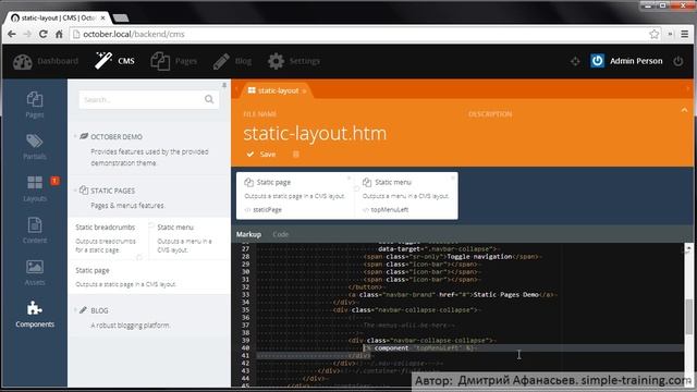 #5 October CMS - Static Pages. Создание меню сайта смотреть онлайн