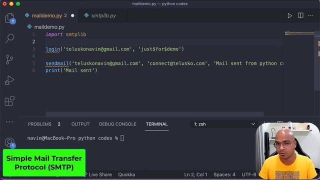 Sending Email using Python in 5 statements смотреть онлайн