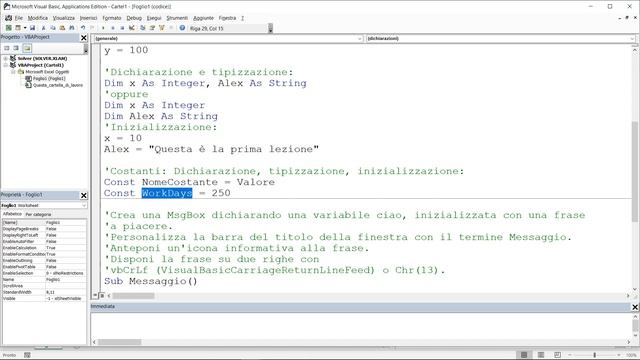 VBA Excel - Lezione 5. Variabili Costanti MsgBox InputBox смотреть онлайн