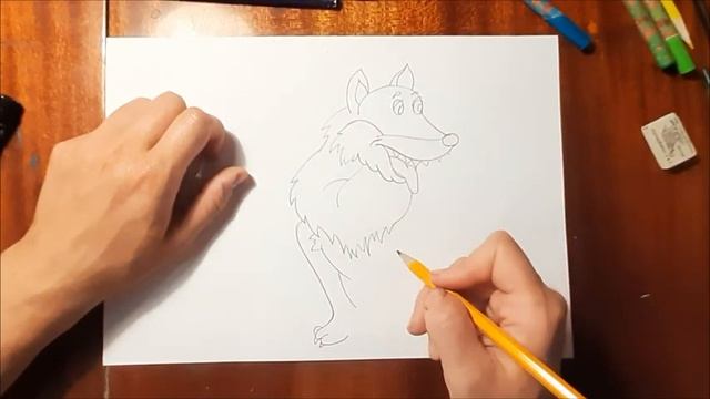 Мастер класс по рисованию волка. Раскраска- волк улыбака. смотреть онлайн