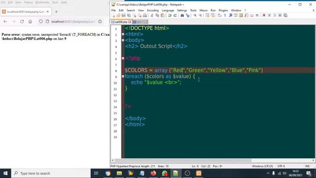 TUTORIAL PHP FOREACH LOOP PART 012 смотреть онлайн