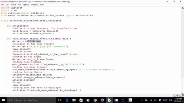 Selenium Python Webdriver Tutorial - Menu Test смотреть онлайн