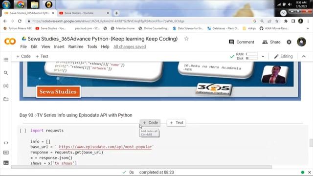 Day 93 TV Series info using Episodate API with Python смотреть онлайн