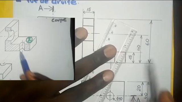 Coupe simple| comment réaliser une coupe simple en dessin technique |coupe simple смотреть онлайн
