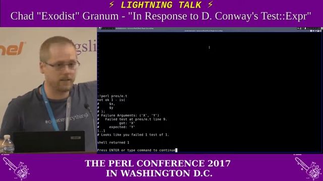 Lightning Talk by Chad Granum - "In Response to D. Conway's Test::Expr" смотреть онлайн