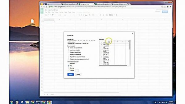 How to Import a CSV to Google Docs as a Spreadsheet
