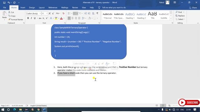 Ternary Operator with real time examples in Java смотреть онлайн