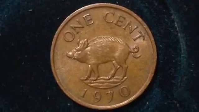 Bermuda One Cent Coin dated 1970 смотреть онлайн