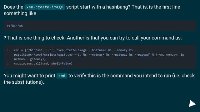 Problem executing script using Python and subprocces.call yet works in Bash смотреть онлайн