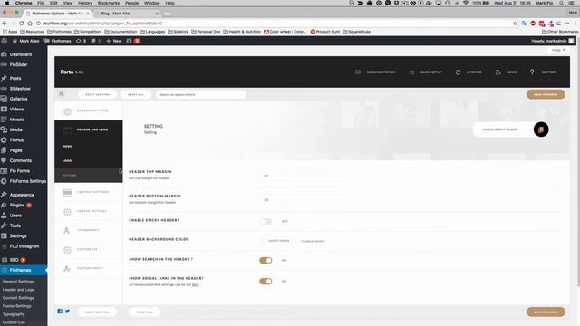 Porto Enabling Sticky Menu