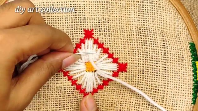 Woolen cross stitch flower doormat design-how to make sitting mat design-stitch ason,rugs,tablemat смотреть онлайн