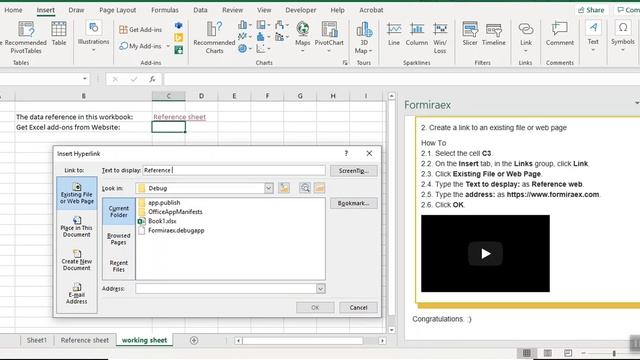 Create a link to an existing file or web page смотреть онлайн