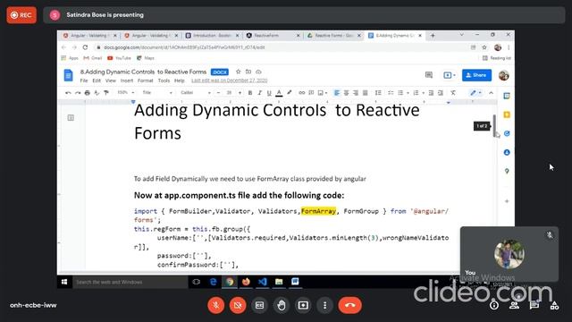 Class 27: Angular Cross Field Validation, add Dynamic Control to Reactive Form (2021-12-21) смотреть онлайн