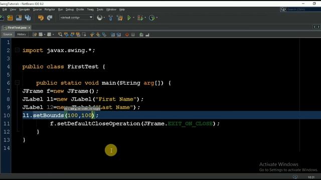 How to set JLabel on JFrame in Swing java смотреть онлайн