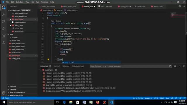LINEAR SEARCH - JAVA PROGRAMMING смотреть онлайн