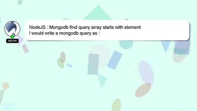 NodeJS : Mongodb find query array starts with element смотреть онлайн
