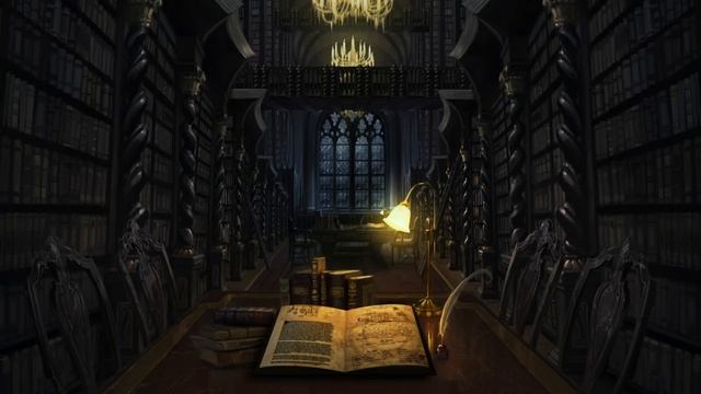 Harry Potter Inspired ASMR - Hogwarts Library REMAKE  - Animated Ambient Soundscape Cinemagraph