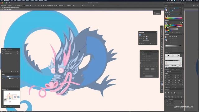 Creative dragon vector art {Adobe Illustrator & Photoshop} смотреть онлайн
