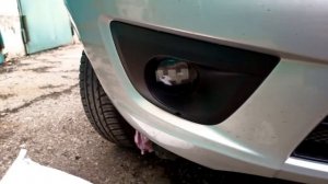 Установка диодных ПТФ Sal-Man (5 диодов) на Гранту. Результат работы.